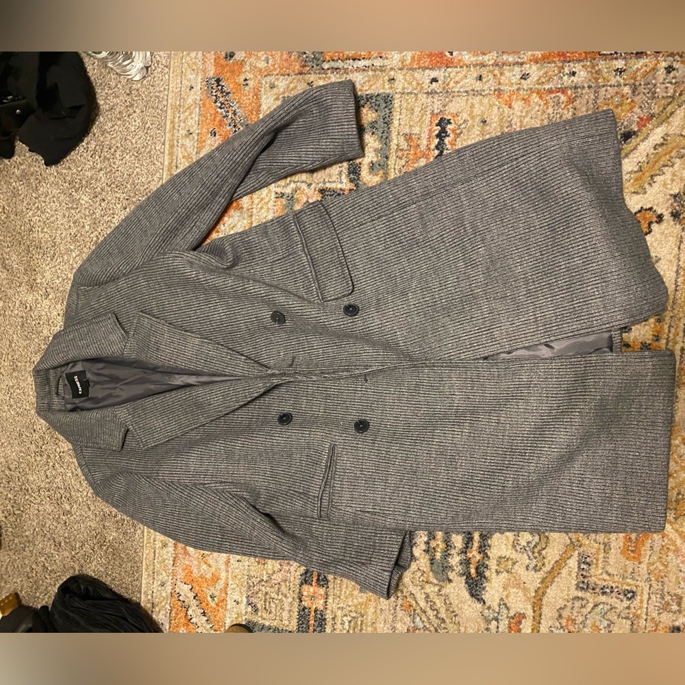 Express Long ribbed grey coat. Tags fell off in closet but never worn.